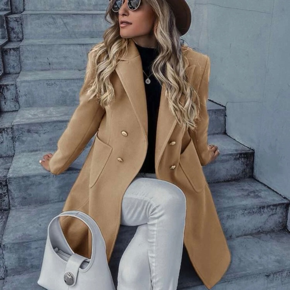 Shein Double Breasted Overcoat